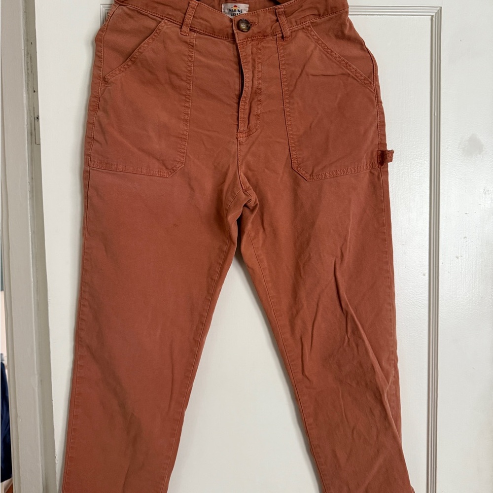 Marine Layer Cropped Ankle Pants in Brown - Picture 3 of 4